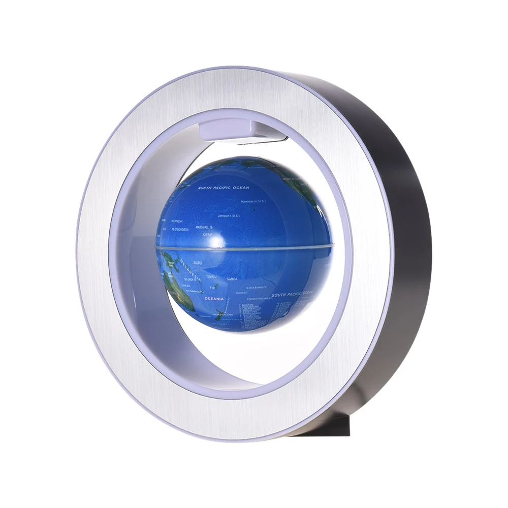 

4 Inch Magnetic Levitation Floating Earth Globe World Map with LED Color Light Circular Shape Base for Desk Decoration Kids Gift