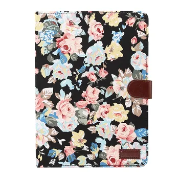 

For iPad Pro 11'' 2018 Case Flip Cover Fabric Flower with Card Slots Protective Cover Women Student