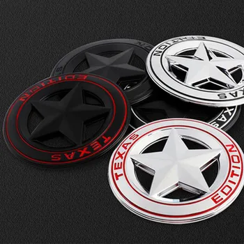 

Metal TEXAS EDITION Shield Pentagram 3D Emblem Badge Car Fender Side Tail Body Sticker for JEEP Wrangler Liberty Grand Cherokee