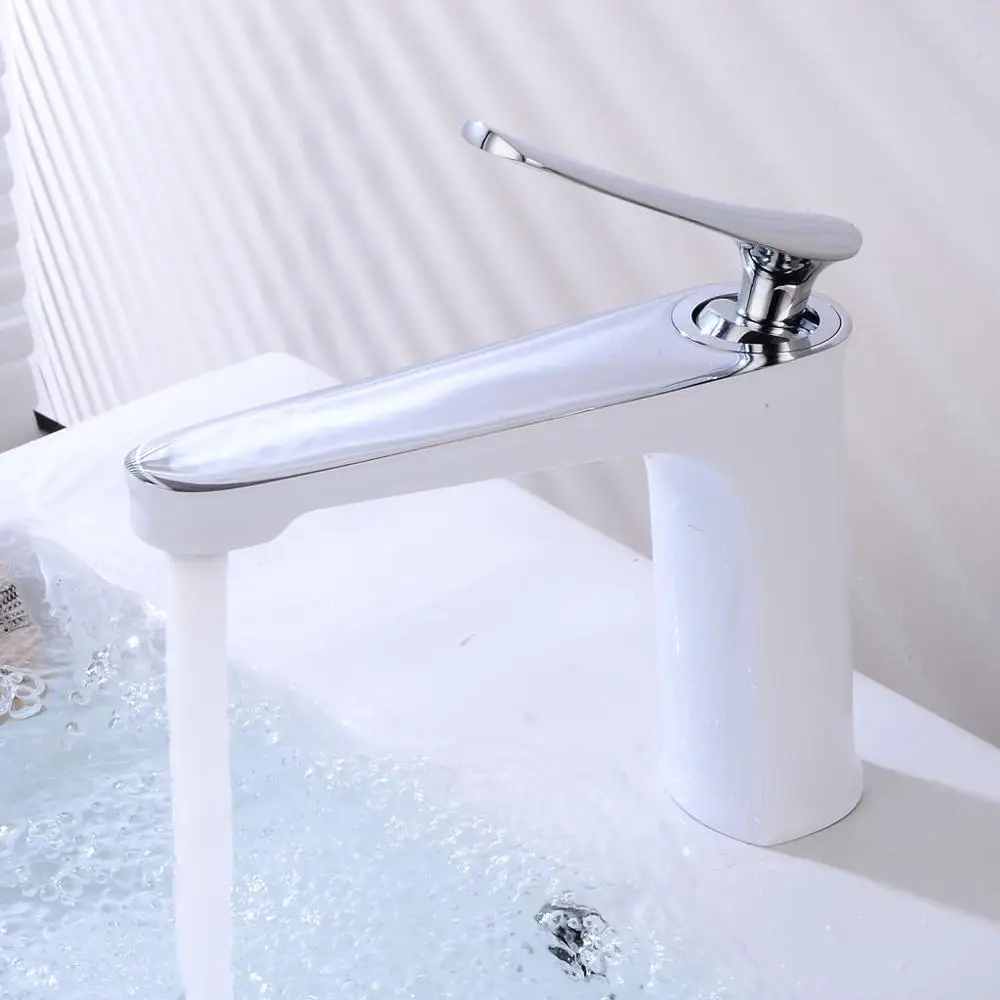 White Chrome Vidric раковина, смесители для ванной комнаты, раковина для раковины, золото, белый кран, на бортике, смеситель, хром, Grifo Lavabo, смеситель для мытья, EL141 - Цвет: White Chrome