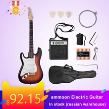 Muslady guitarra elétrica 21-traste 6 cordas paulownia corpo bordo pescoço de madeira maciça com alto-falante pitch tubo guitarra saco cinta righthand(China)