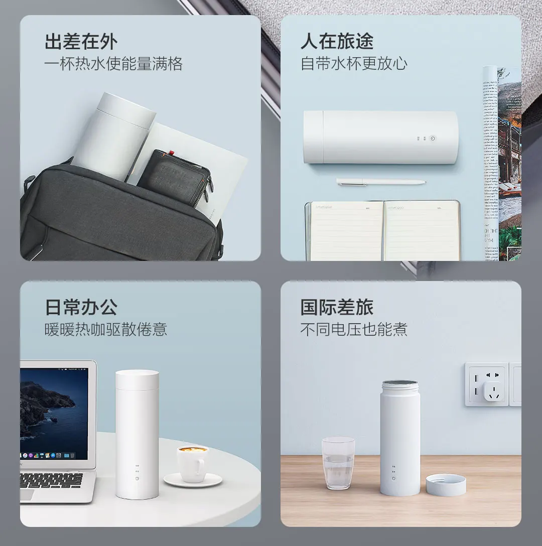 Xiaomi портативная дорожная 300 Вт электрическая бутылка с умным контролем температуры 400 мл Термос-чашка термосы 304 нержавеющая сталь