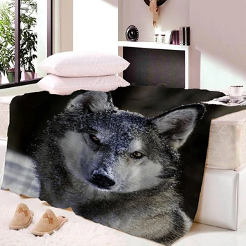 

Sofa Cushion Yoga Mat Blanket Air Conditioner Is Thickened Double-layer Plush 3d Digital Printed Blanket Wolf Series