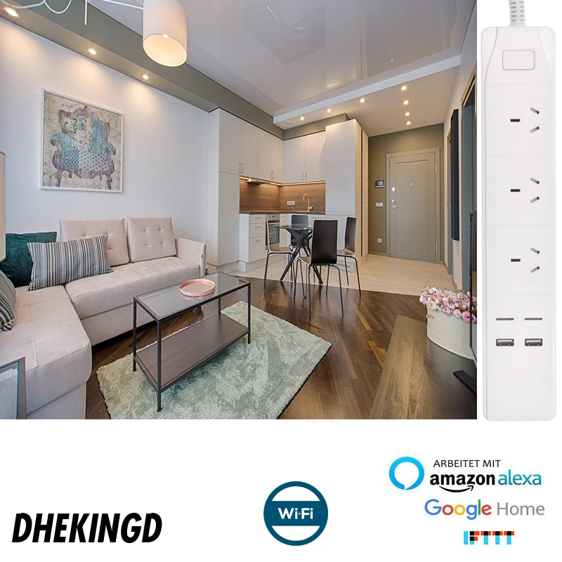 Wi Fi USB Мощность полосы умная штепсельная вилка австралийского стандарта