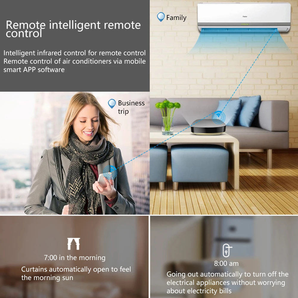 Универсальный интеллигентая(ый) Smart ПДУ WI-FI+ ИК переключатель 360 градусов умный дом умная Автоматизация Сенсор