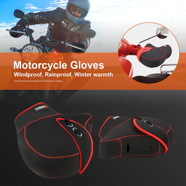 US $14.85 Motorcycle Gloves Handlebar Gloves Scooter Hand Bar Winter Glove ATV Fur Motorbike Waterproof Windp