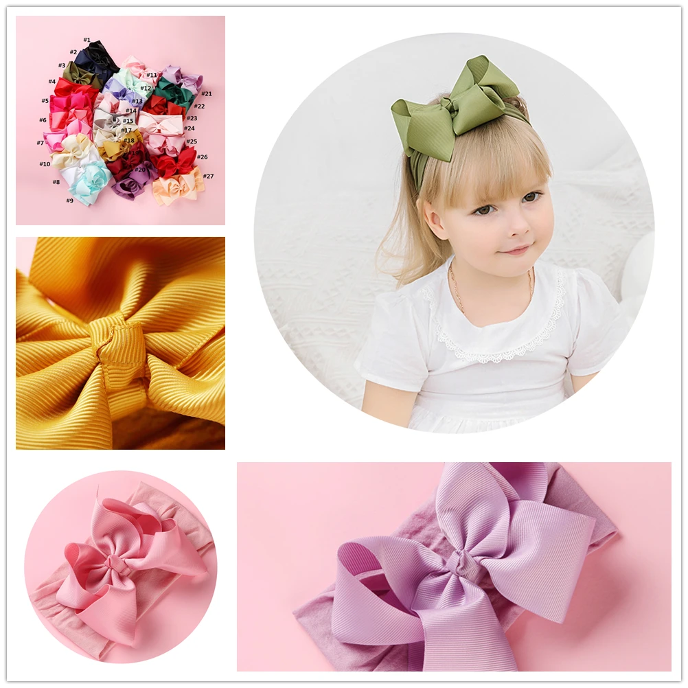 

Fashion Ribbon Bows Wide Headband For Children Big Large Bow For Women Soft Headbands Baby Girls Satin Trendy Kids Accessories
