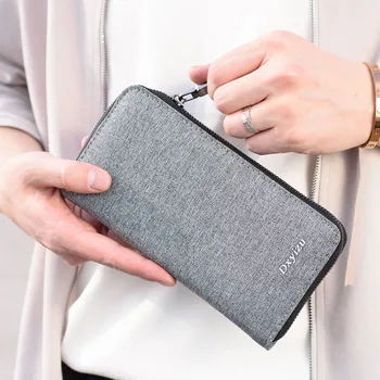 

Men's Long Section Wallet Waterproof Polyester Man Business Zipper Clutch Bag Multi-Card Slot Women Fashion Coin Purse 2020 New