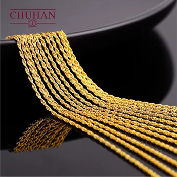 CHUHAN Jewelry 18k Gold Twisted chain AU750 Real Gold Hemp rope Necklace Fashion All-match models Fine Jewelry accessories 1