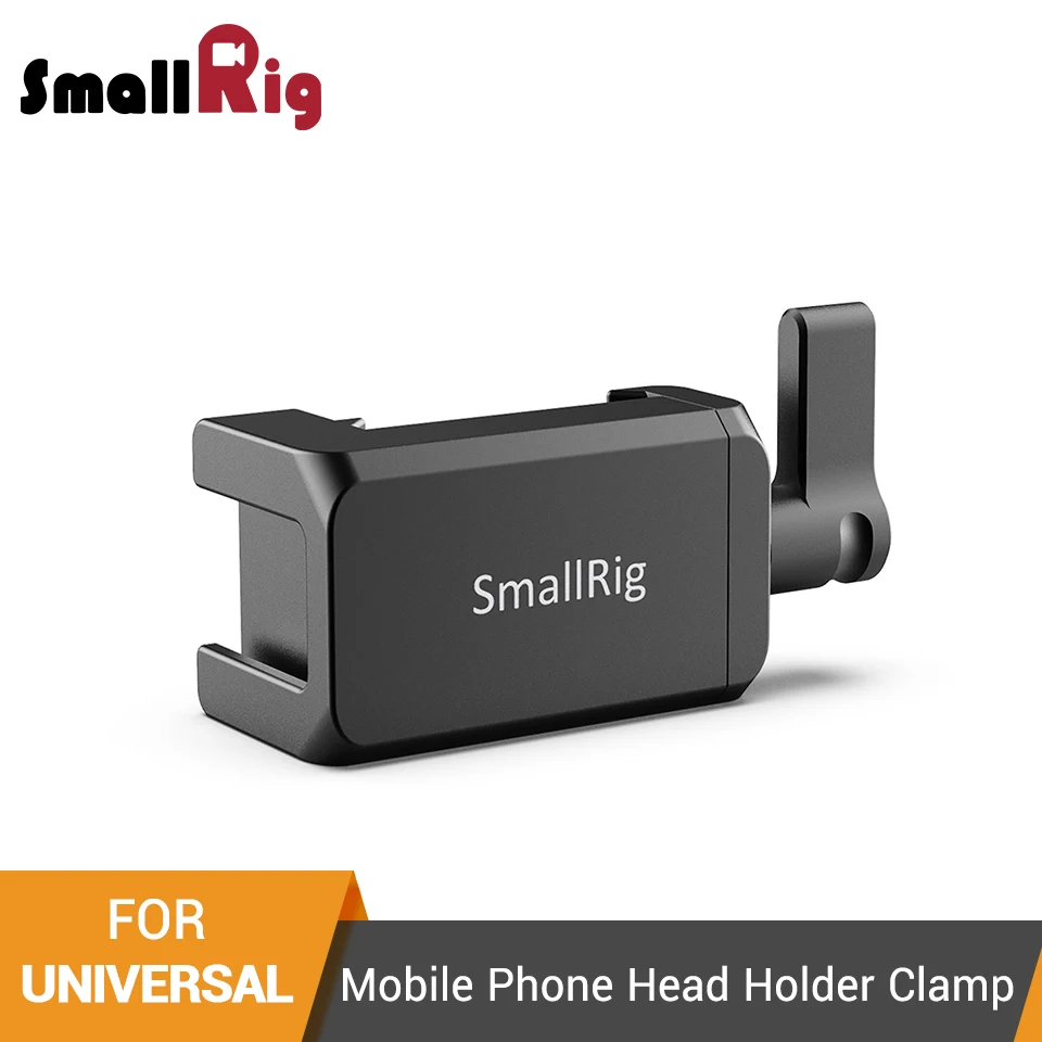 

SmallRig Holder Clamp With Cold Shoe Mount for Mobile Phone Head Vlogging Accessories To Mount Microphone or Speedlite - 2369