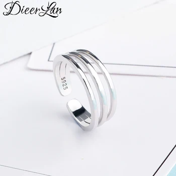 

Personality Fashion Vintage 925 Sterling Silver Multi-layer Chains Rings For Women Punk Thai Silver Resizable Rings