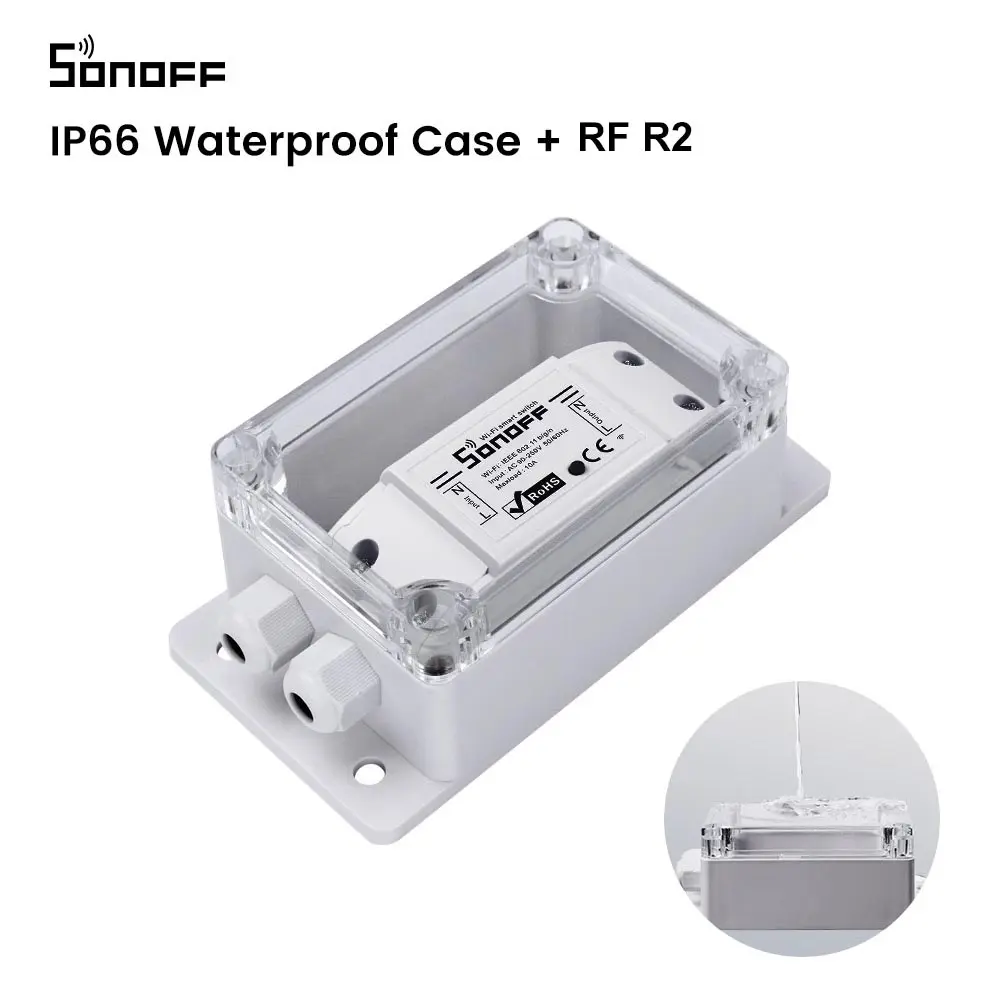 Itead SONOFF IP66 Waterproof Cover Case Junction Box Compatied With sonoff Basic/RF/Pow/Dual/TH10/TH16 Smart Home WiFi Switch 