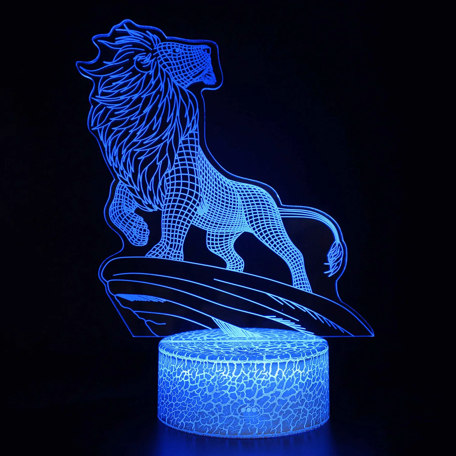 Фигурка льва Simba 3D иллюзионная лампа украшение короля ночник для детской спальни