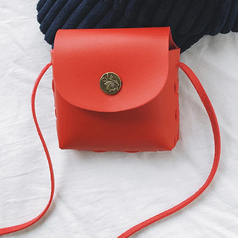 red Кошелек для монет для девочек, сумки для мальчиков, Детский кошелек, сумочка для монет, маленький кошелек с клапаном, винтажная Детская сумка - Цвет: red