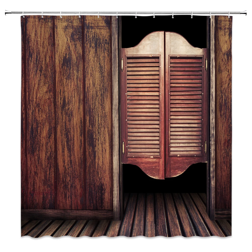 Занавеска для душа с деревянными панелями в деревенском стиле занавеска ванной