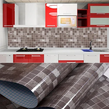 

Bathroom Wall Stickers PVC Mosaic Wallpaper Kitchen Waterproof Home Tile Stickers Papers Self Wall Plastic Adhesive Decor Vinyl