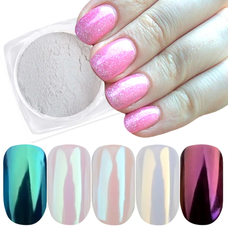 1 коробка жемчужная оболочка зеркальный лак для ногтей блестящие порошки Сияющий