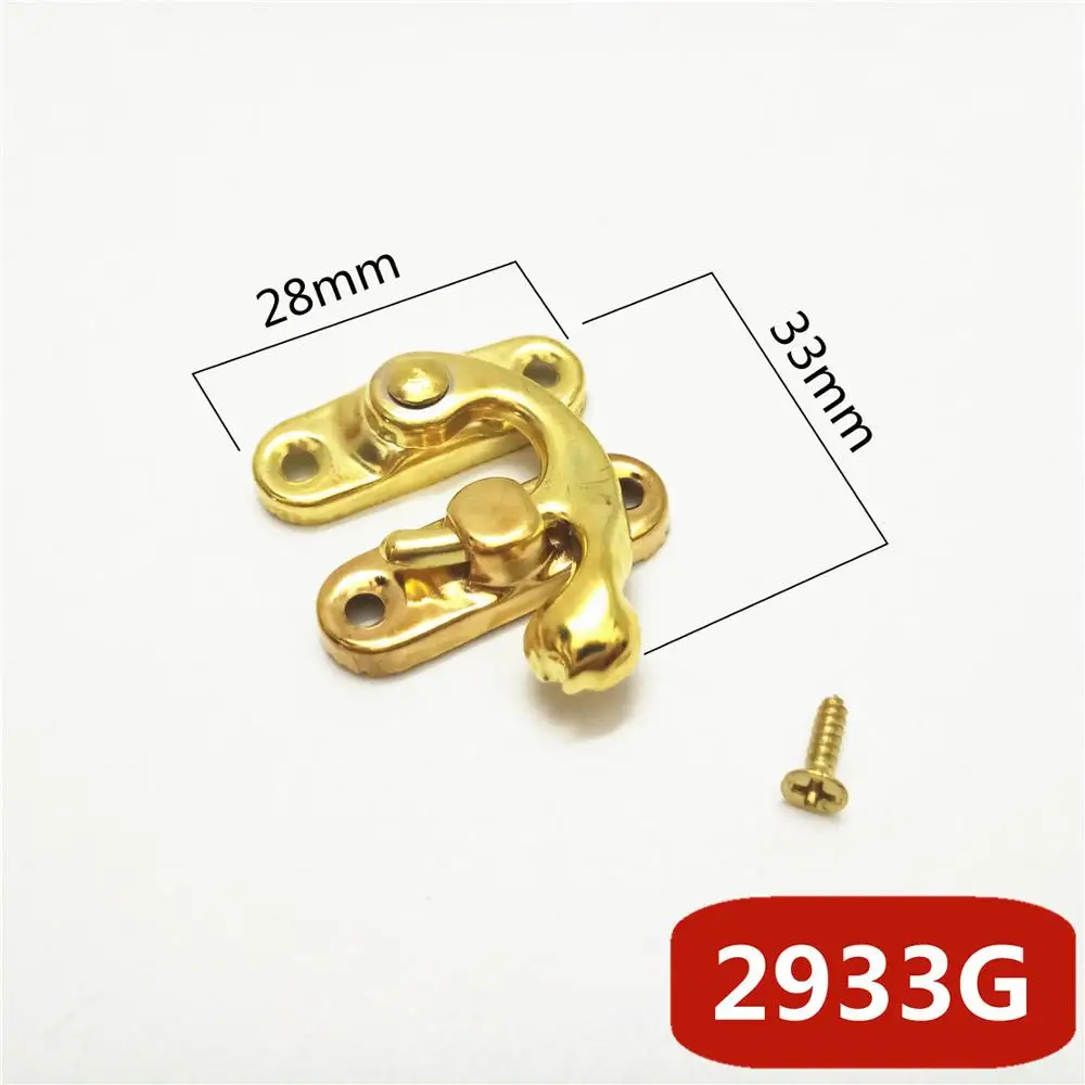 14/24pcs/Lot Vintage Box Hasps Metal Hardware Furniture Wooden Box Bag Decorative Latch Clasps Lock Padlock Hasp With Screws