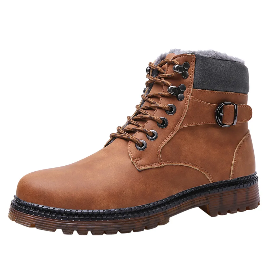 

SAGACE Men's boots winter boots men high quality Shoes Plus Velvet To Keep Warm Low-heeled Lace Up Casual Shoe Snow Boot Outdoor