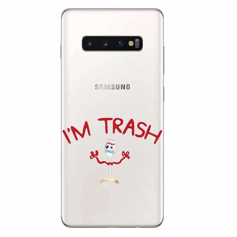 TPU Мультяшный форки чехол для телефона Samsung gаlaxy S6 7 8 9 Note 8 9 Edge забавная история игрушек Мягкая силиконовая задняя крышка с буквенным принтом Fundas Coque - Цвет: TPU