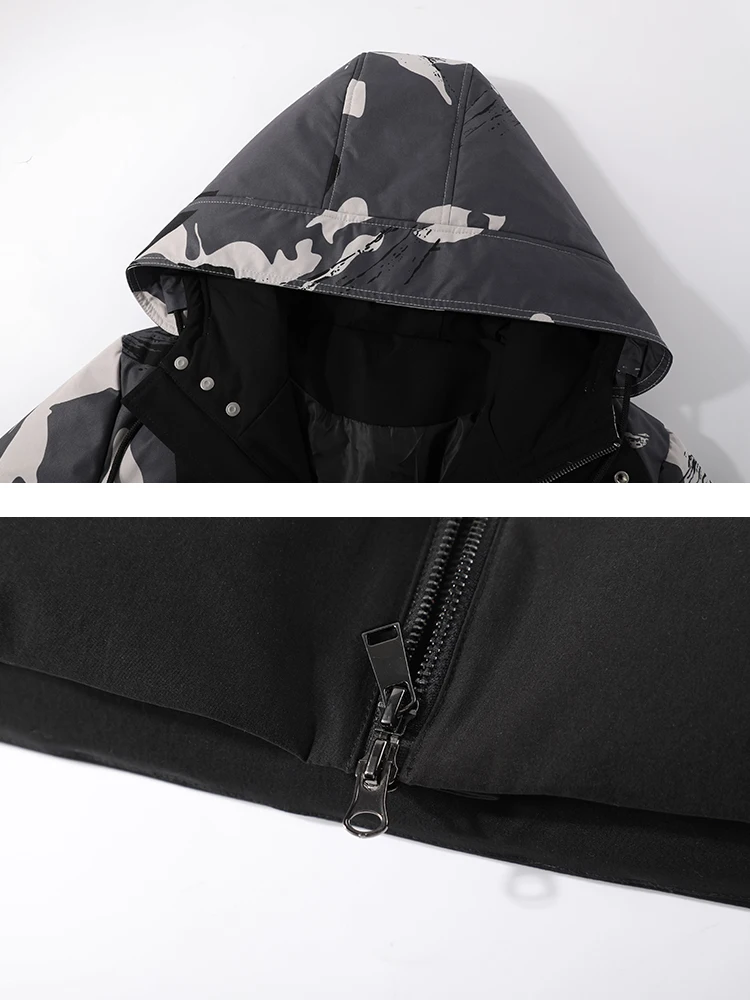 Пионерский лагерь зимние куртки мужские парки модный дизайн принт Длинные повседневные хаки черный цвет с капюшоном хлопковая куртка AMF903502