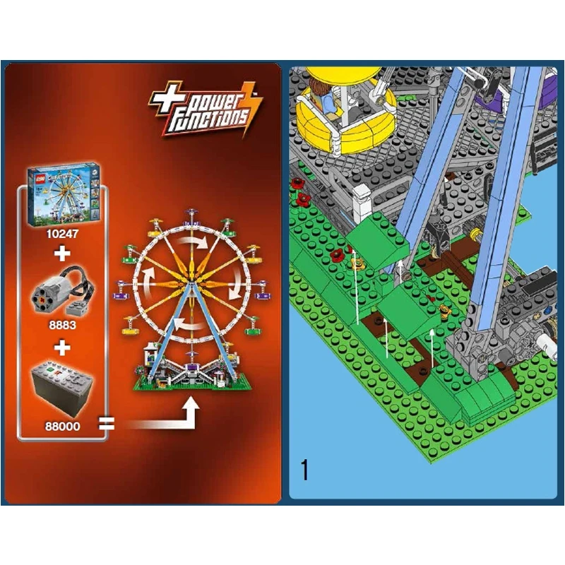 Moc Motor Suitable For Lego 10257 10261 10247 Ferris Wheel Roller Coaster Carousel Power Modification Motor - Stacking Blocks - AliExpress