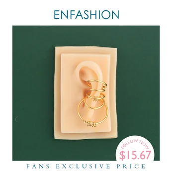 

ENFASHION Multilayer Circle Ear Cuff Clip On Earrings For Women Gold Color Rock Earings Without Piercing Fashion Jewelry E201174