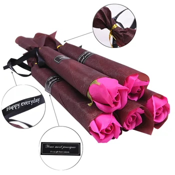 

5p/lot Soap Flower Rose Artificial Flower Multicolor Rose Bouquet for Valentine's Mother's Day Wedding Scrapbooking Fake Flowers