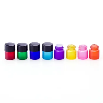 

1ml Multicolor Glass Essential Oil Bottle Sample Bottle with Plug and Cap 8 Colors Optional WB2650