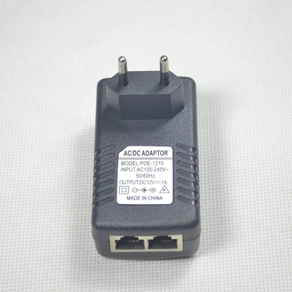 Источник питания от сети Ethernet 12V 1A питания POE адаптер-Форсунка для видеонаблюдения IP камера 802.3af вилка стандарта ЕС/США