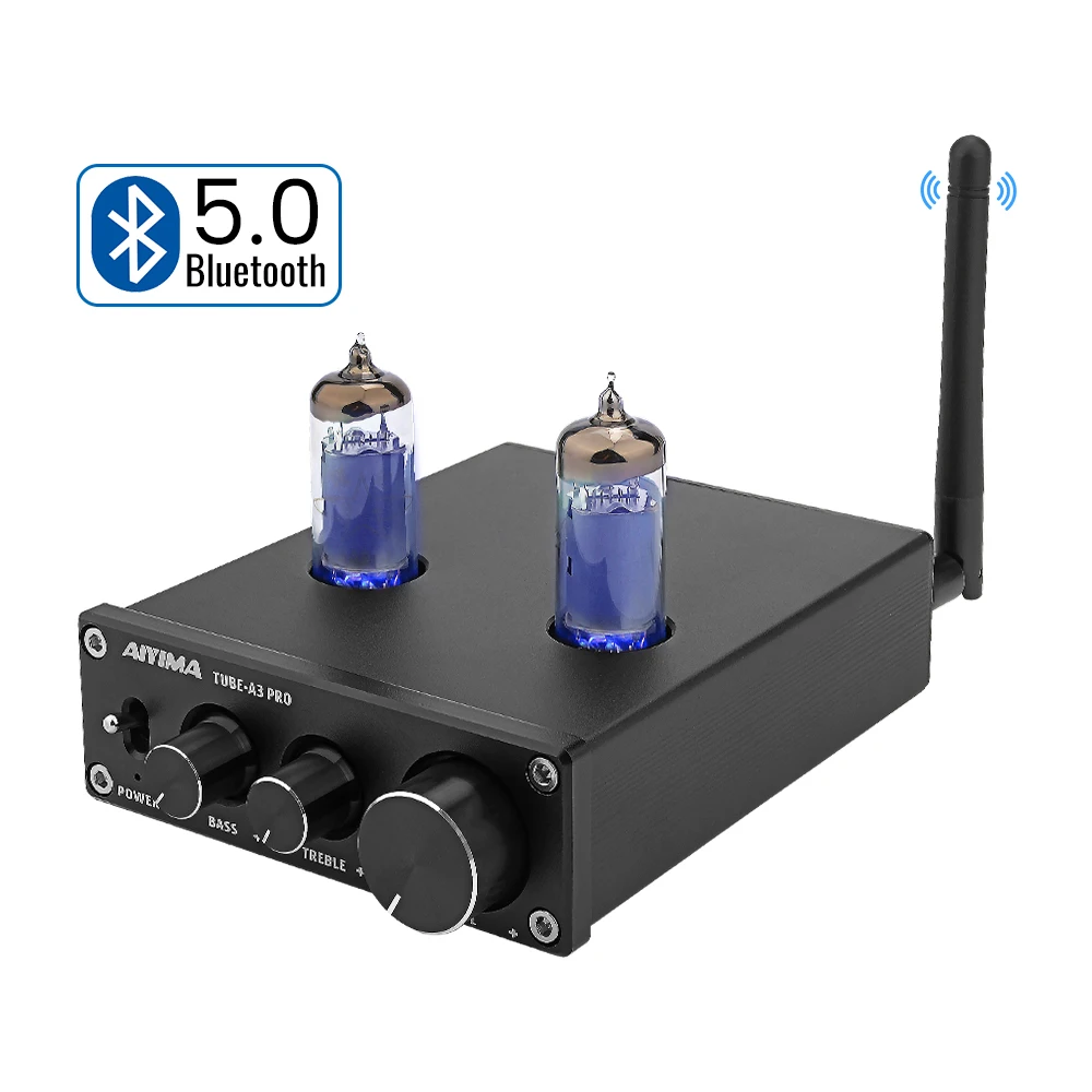 Skup Wzmacniacz lampy elektronowej AIYIMA 6K4 przedwzmacniacz Bluetooth 5.0 z regulacją tonów wysokich tonów dla kina domowego