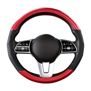 

Carbon fiber car leather steering wheel cover Hand Sew Car For Volvo S40 2006-2012 V50 2005-2011