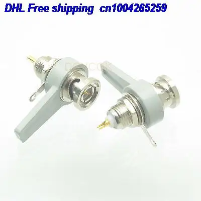 

DHL 100pcs BNC male plug nut bulkhead solder cup deck mount plastic handle male connector 22-ct