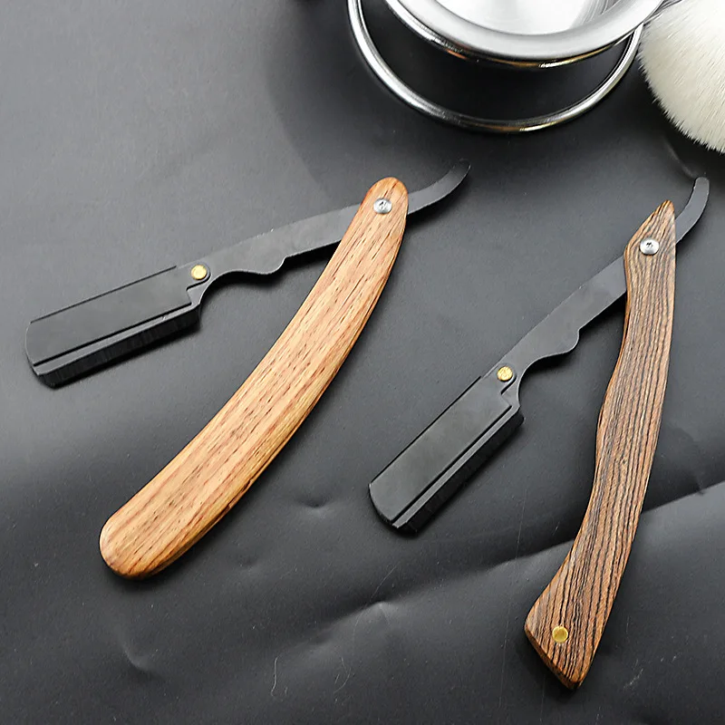 1P Stainless Steel Folding Shave Knife Handle Beard Straight Razor Hair Dressing Tool Men Manual Convenience Hair Trimmer Shaver