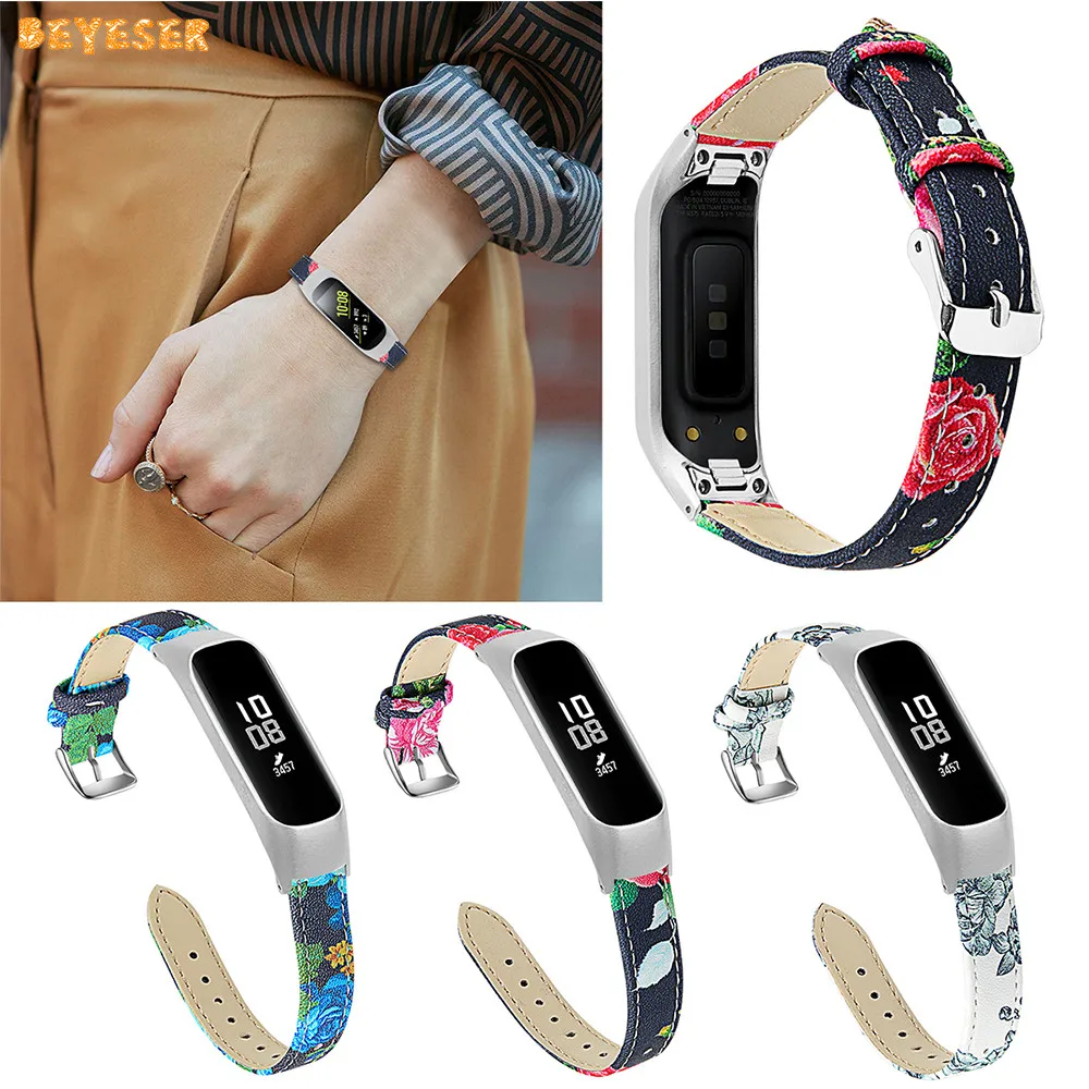 

Leather Strap For Samsung Galaxy Fit-e SM-R375 Smartwatch Bands Belt With Frame Case Wristband Replacement Watchband Bracelet