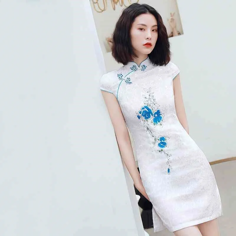 Qipao вьетнамская одежда элегантные китайские платья короткое платье в китайском