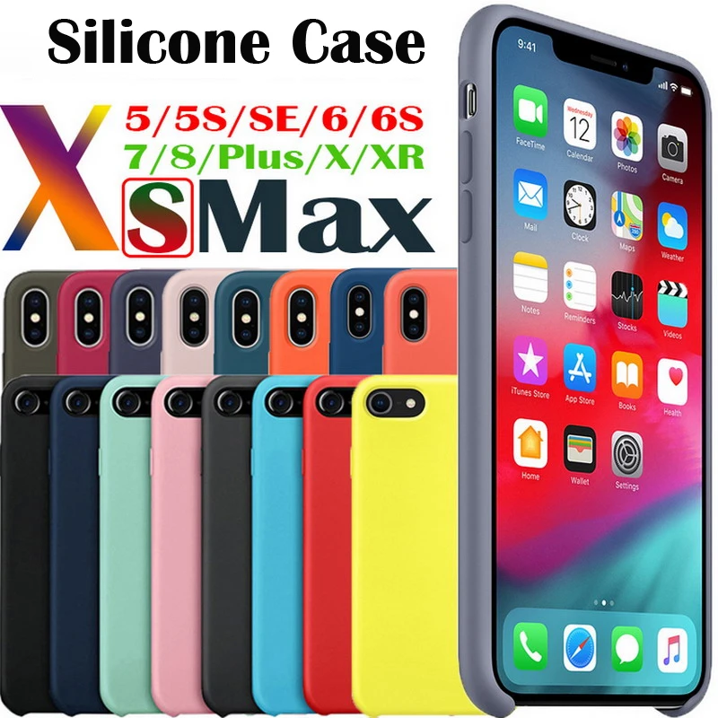 

Phone Case For iphone 6S 7 8 Plus Cover No Logo Official Original style Silicone Case for iphone XR Funda for apple XS MAX Coque