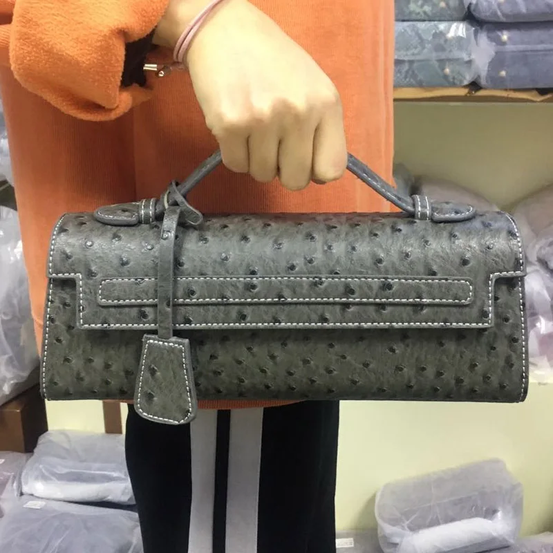 Ostrich Women Clutch Bag Python Handbags Ladies Tote Bag Fashion Tote Purse Female Messenger Shoulder shoulder bag ladies handbag