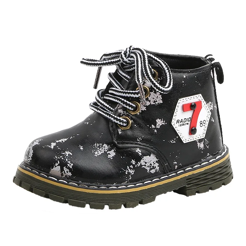 

E CN new kids boots for girls boys military army children kids boots casual baby martin england rubber autumn winter boots