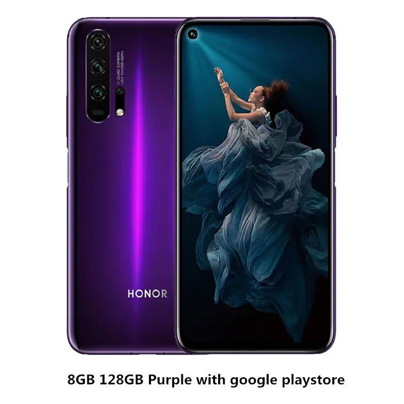 8G128G Purple With P Смартфон Honor 20 Pro с глобальной прошивкой Kirin 980 Android 9 6,2" ips 2340X1080 8 Гб ram 128 ГБ rom Мп+ 32 МП отпечаток пальца NFC телефон - Цвет: 8G128G Purple With P