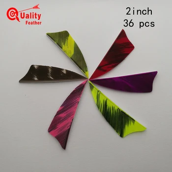 

New 36pcs 2'' Real Turkey Feather Shield pattern Mixed color Arrow Feather Cut Fletching Hunting Shooting Diy Arrow Accessories