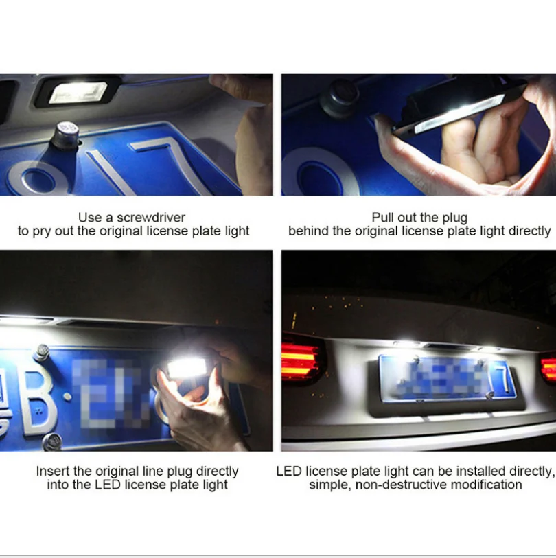 1 пара Автомобильный светодиодный светильник номерного знака для VOLVO S80 XC90 S40 V60 XC60