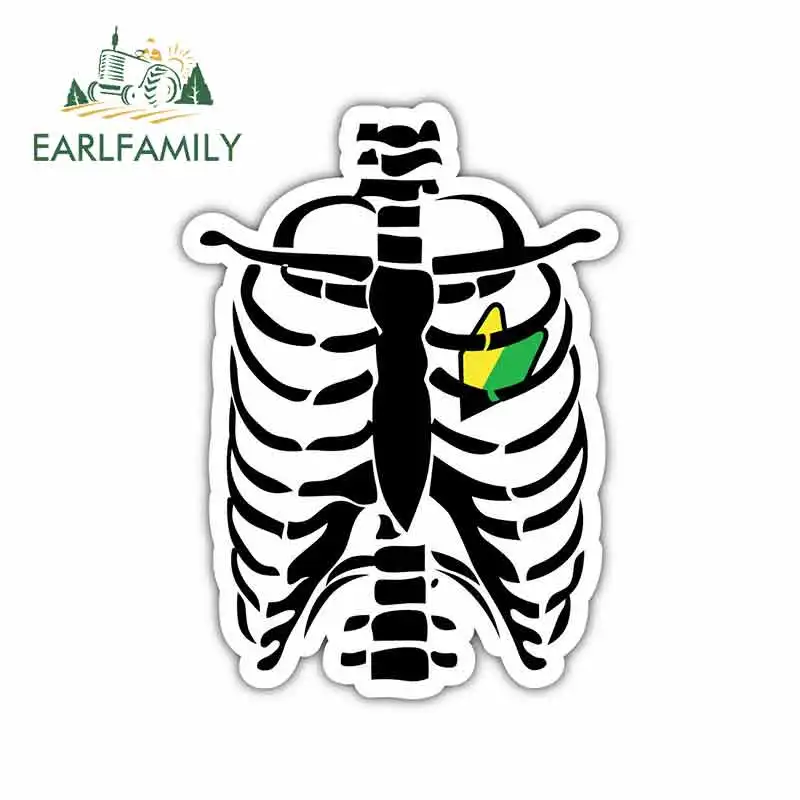

EARLFAMILY 13cm x 9.7cm for Skeleton Anime Funny Car Stickers Bumper Trunk Windshield Bumper Graphics Vinyl JDM Accessories