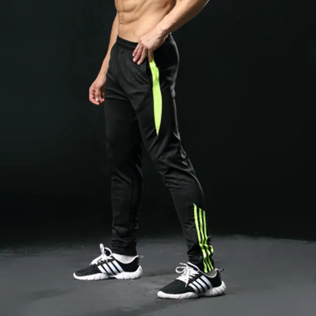 New Men Football Training pant Sports jogging Running Pants zipper Pockets Soccer sport Pants Tracksuit jogging Gym Trouser - Цвет: green