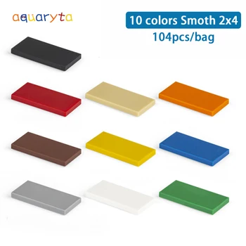 

Aquaryta 104pcs Building Blocks Brick Parts Smooth 2x4 87079 Classic Building Block Toys Bulk for Children Compatible with Logo