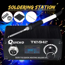 Мини цифровая паяльная станция T12-942+ T12-907 пистолеты горячего воздуха электронный сварочный Утюг STC OLED паяльник