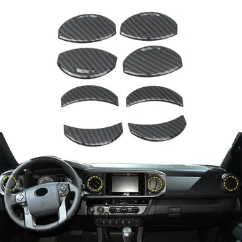 

New Arrival High Quality Carbon Fiber Black Interior Air Vent Outlet Cover Trim For Toyota Tacoma 16-19