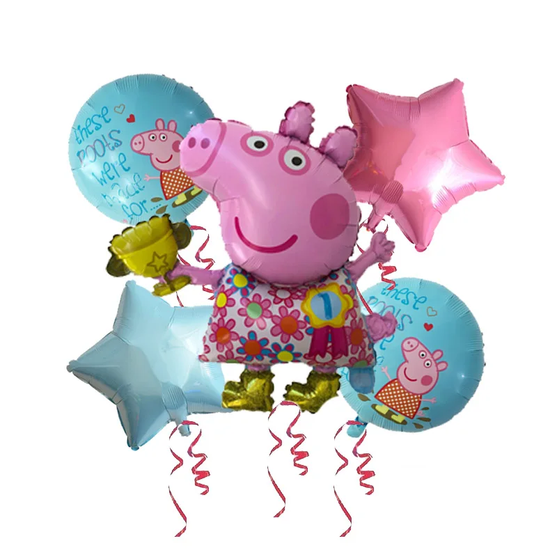 5 шт./партия 18 дюймов Peppa Pig helium Воздушные шары Дети День Рождения вечерние украшения детский душ Джордж баллон детские игрушки globos - Цвет: Оливковый