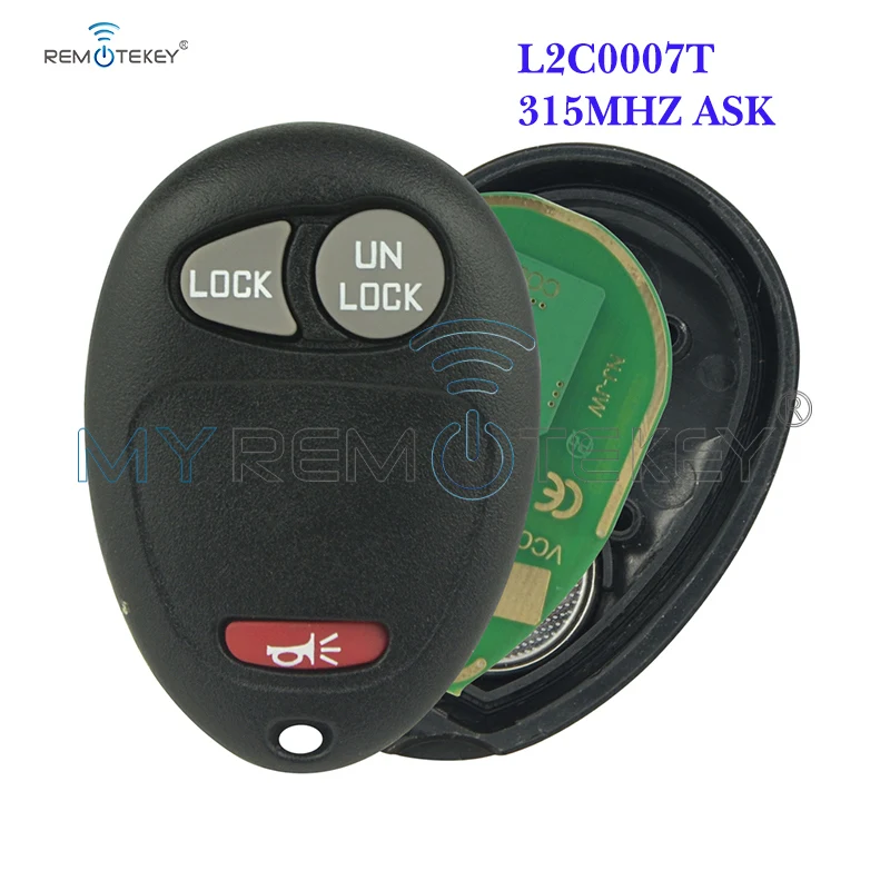 

Remtekey L2C0007T 315mhz ASK 3 Button For Chevrolet Colorado Venture GMC Canyon Hummer H3 Pontiac Montana Remote Car Key Fob