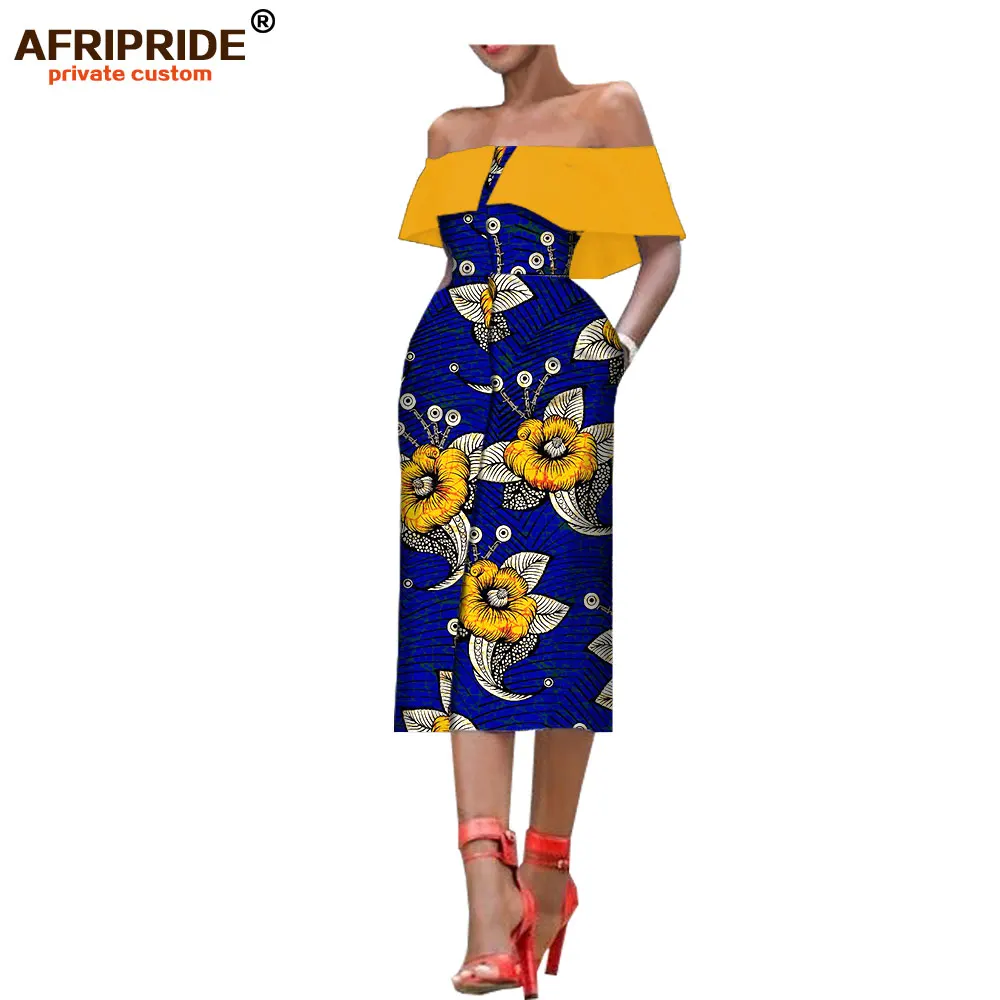 Летнее женское платье в африканском стиле, AFRIPRIDE, без рукавов, до середины икры, однобортное, без бретелек, Повседневное платье для женщин A7225159 - Цвет: 537-10